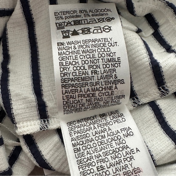 NWT Roxy Black White Striped Ruched Crop Top Size XL - Picture 7 of 8